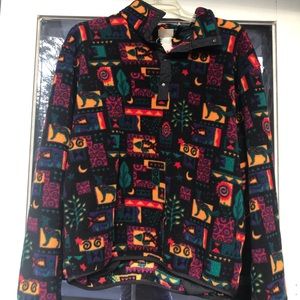 Retro 90s LL Bean snap up fleece pullover